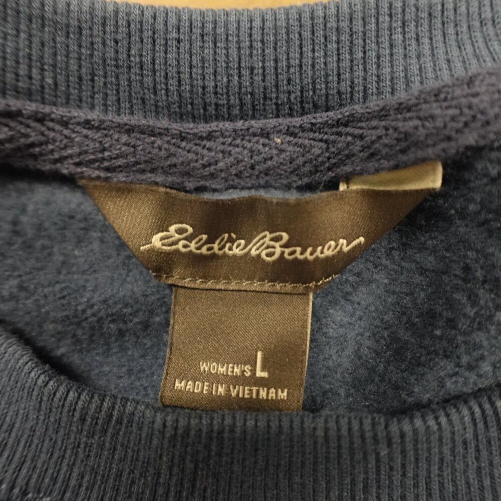 Eddie Bauer Camo Terrain Print Sweatshirt – Women's Size Large Blue Topography - Picture 2 of 11